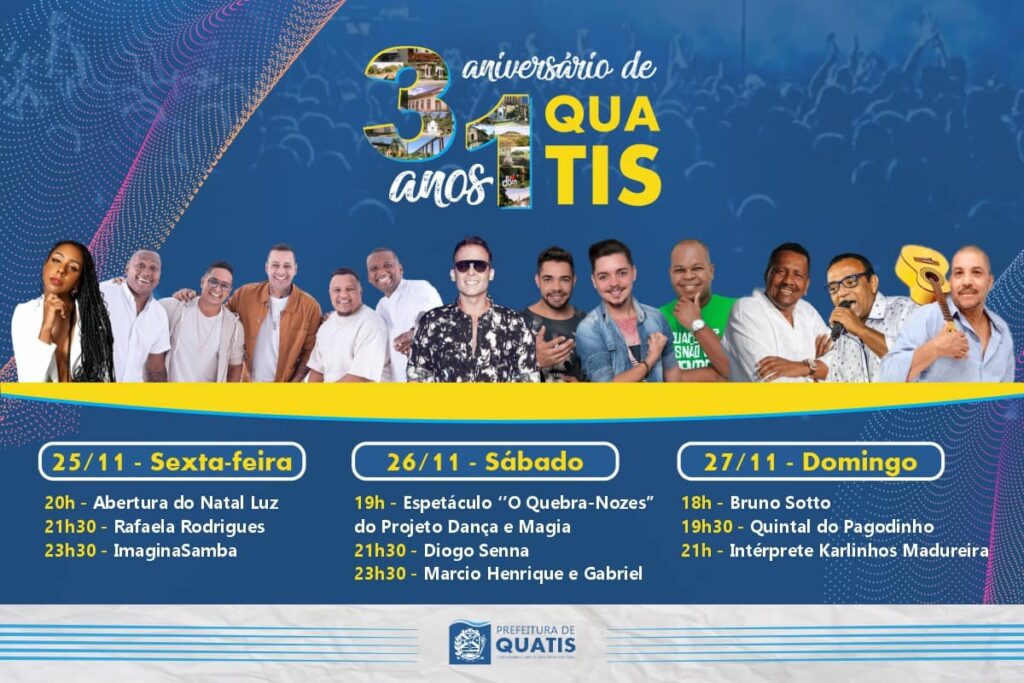 Quatis comemora 31 anos com shows no próximo fim de semana