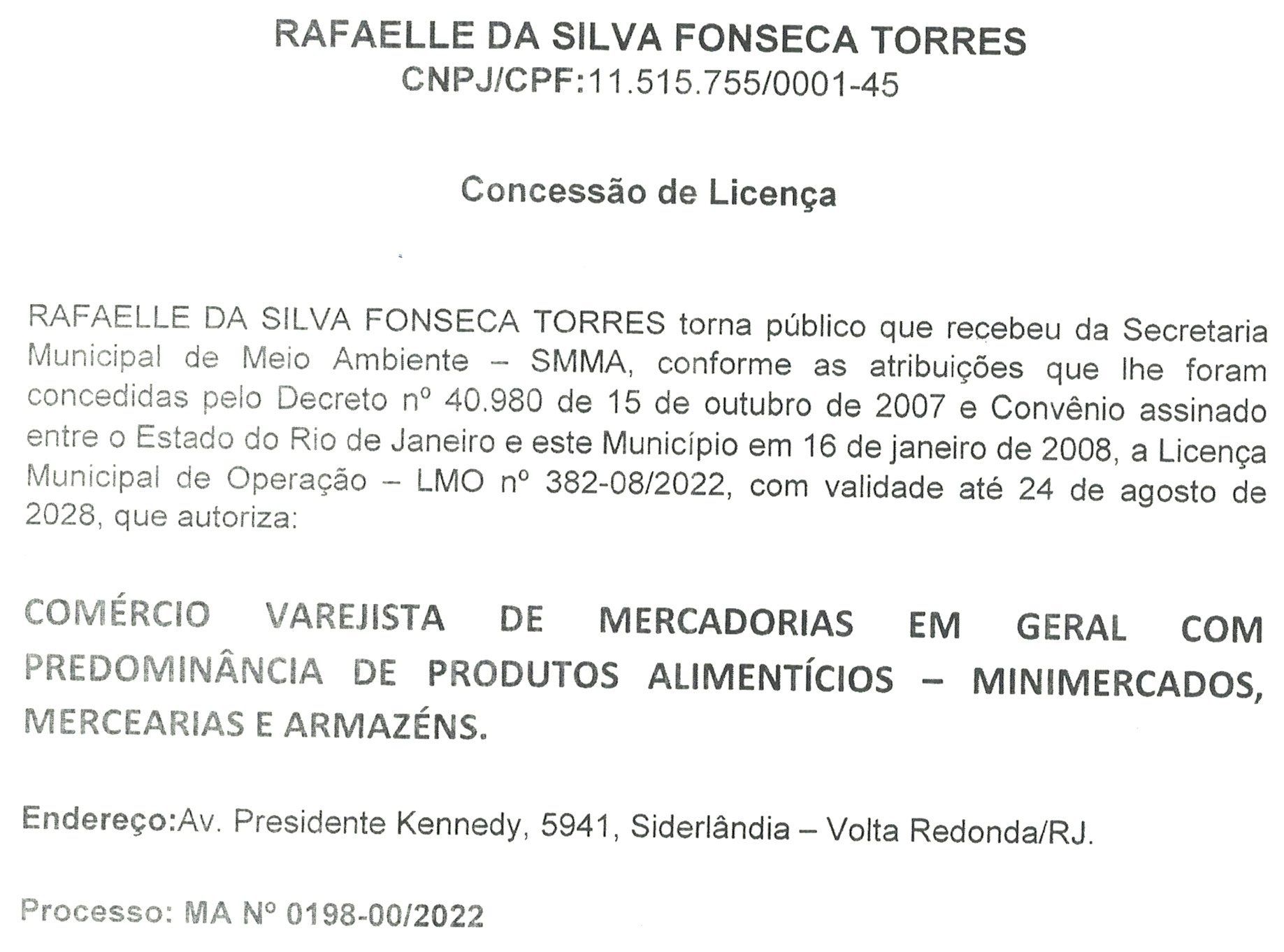 PUBLICAÇÃO – LMO 382.08/2022 (RAFAELLE DA SILVA FONSECA TORRES)