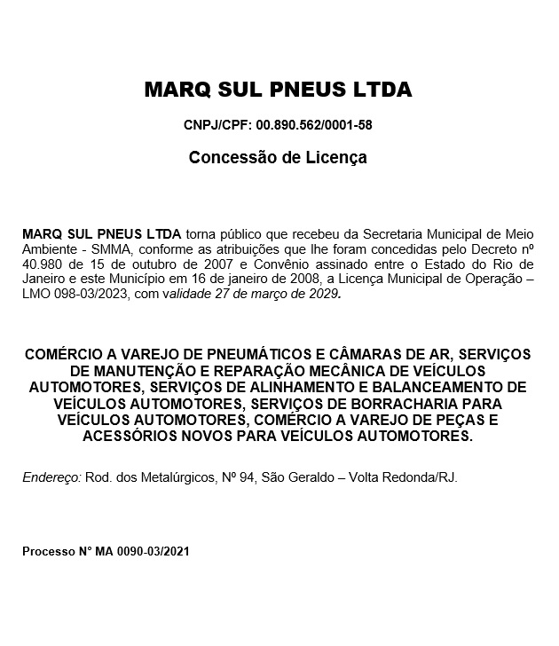 LICENÇA LMO 098-03/2023