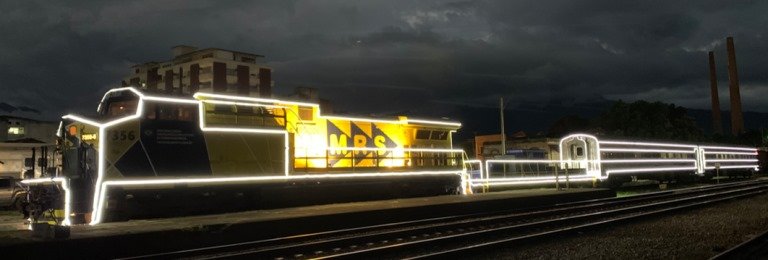 Trem iluminado da MRS chega em Barra do Piraí nesta segunda-feira, 18