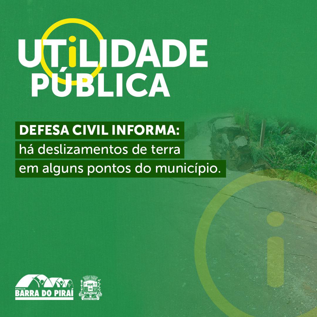 Defesa Civil de Barra do Piraí monitora deslizamentos após chuvas