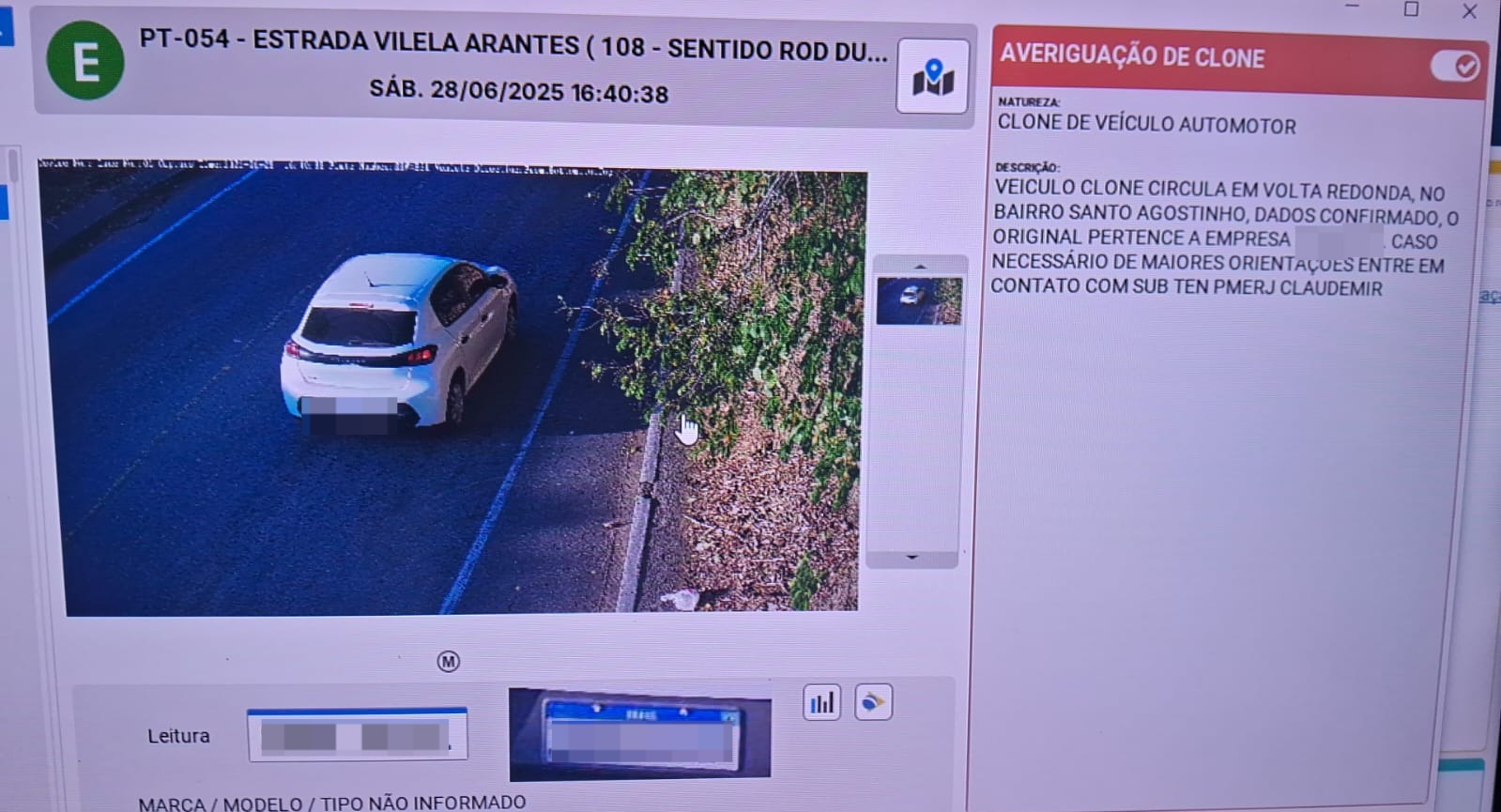 Carro com suspeita de clonagem é apreendido em Volta Redonda após uso de câmeras de leitura de placas