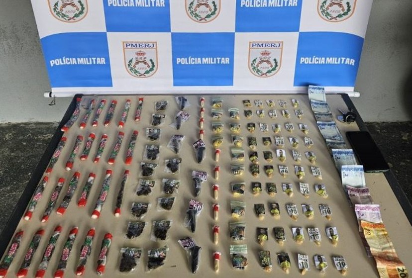 Dupla é detida com drogas em Volta Redonda; um dos suspeitos tentou fugir e acabou ferido