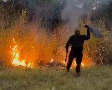 Idoso é flagrado ateando fogo em vegetação às margens da BR-393, em Três Rios
