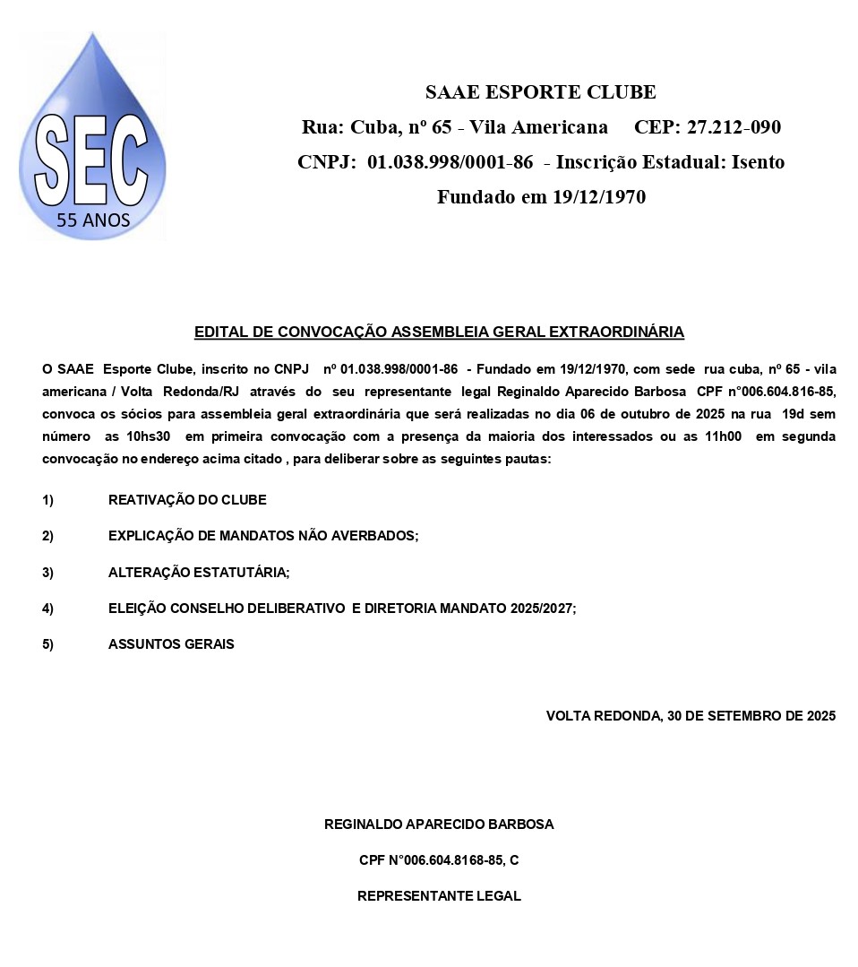 Edital de Convocação