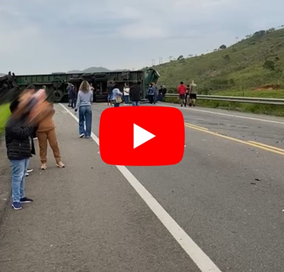 Acidente com carreta interdita totalmente a BR-393 em Vassouras