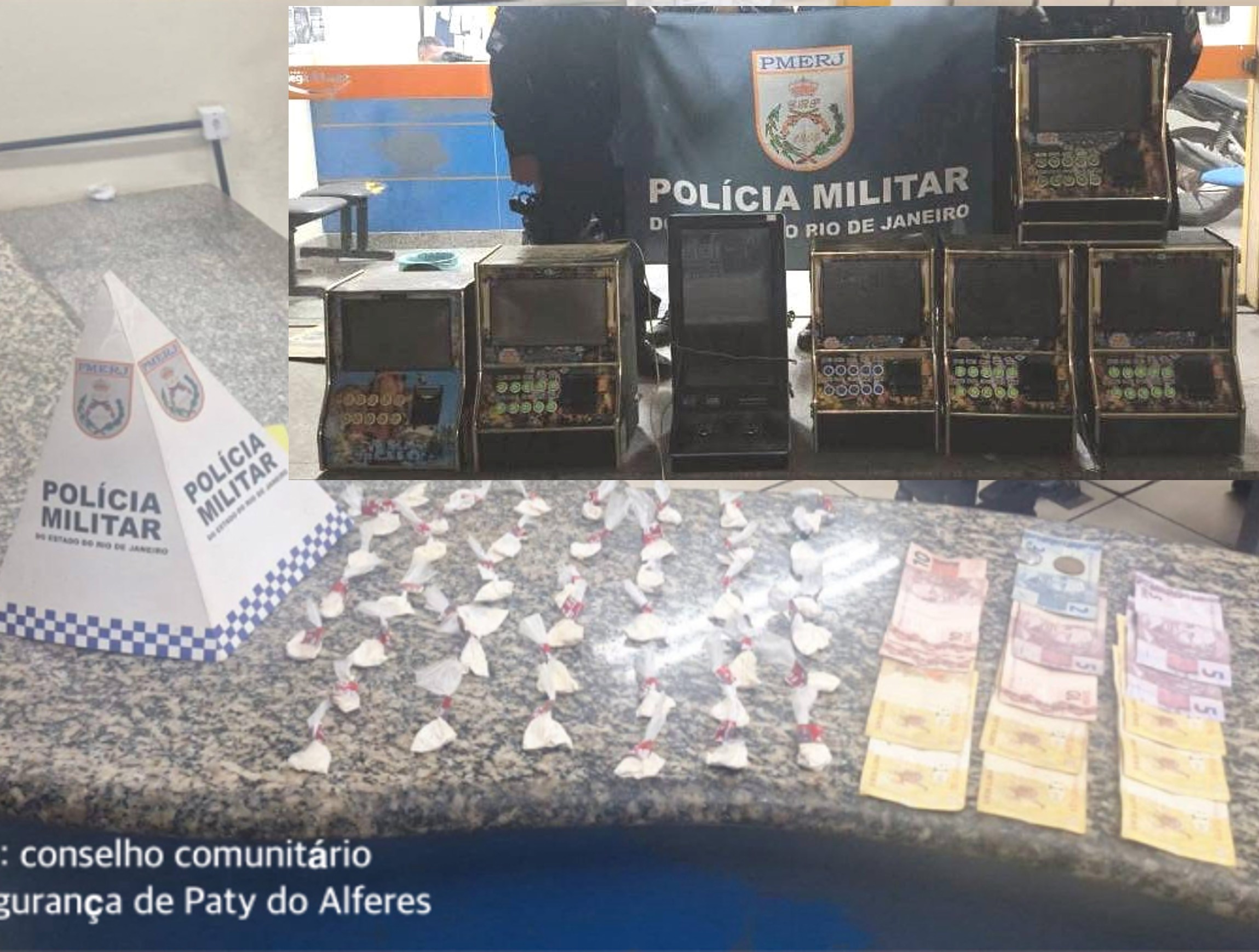 Grande operação da PM apreende drogas e máquinas caça-níquel em Paty do Alferes