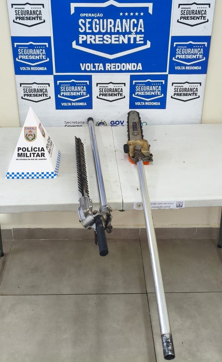 Suspeito de furto é preso e equipamentos são recuperados pela Operação Segurança Presente em Volta Redonda