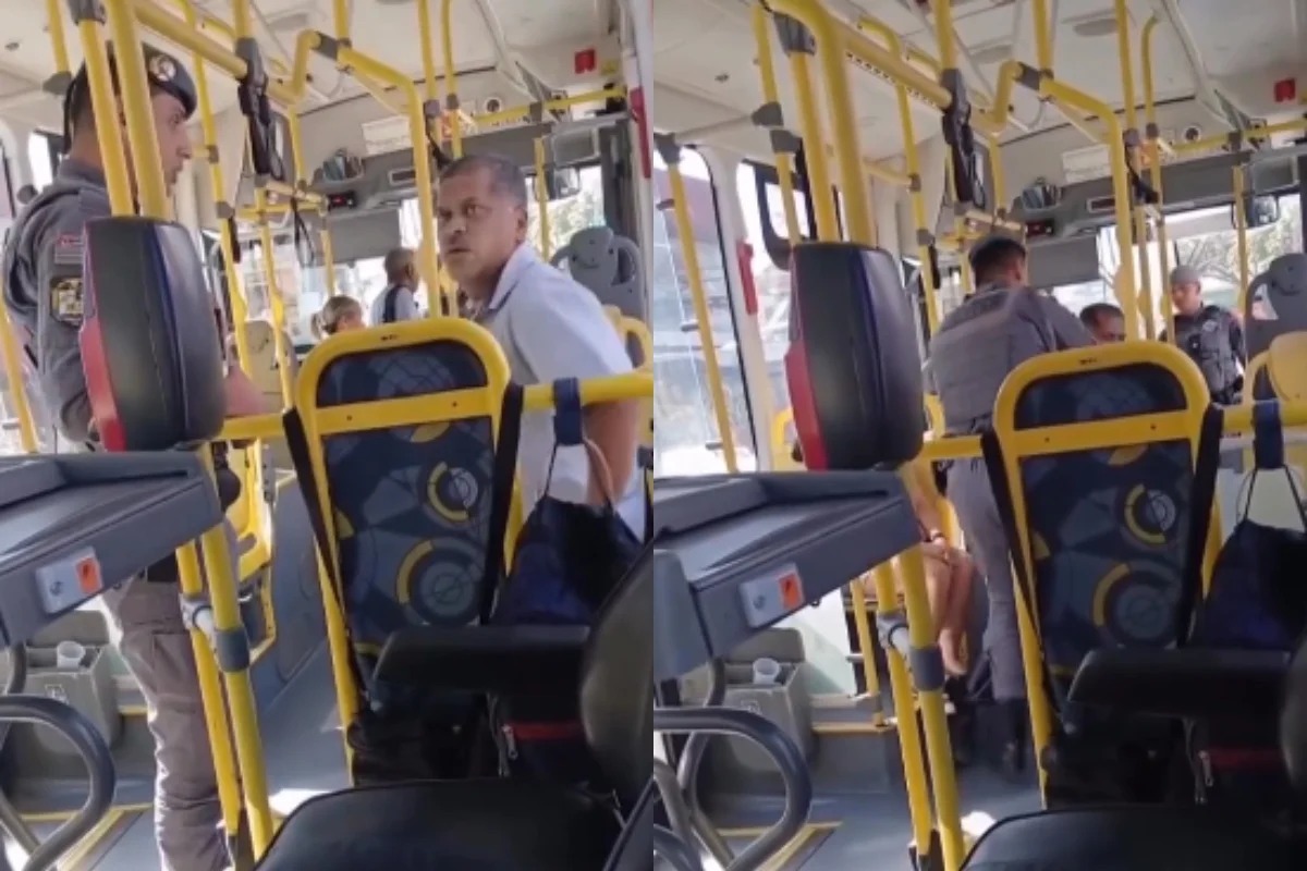 Motorista de ônibus é retirado à força de veículo durante abordagem da PM em São Paulo