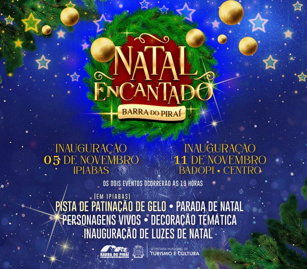 Natal Encantado de Barra do Piraí promete muitas luzes e atrações